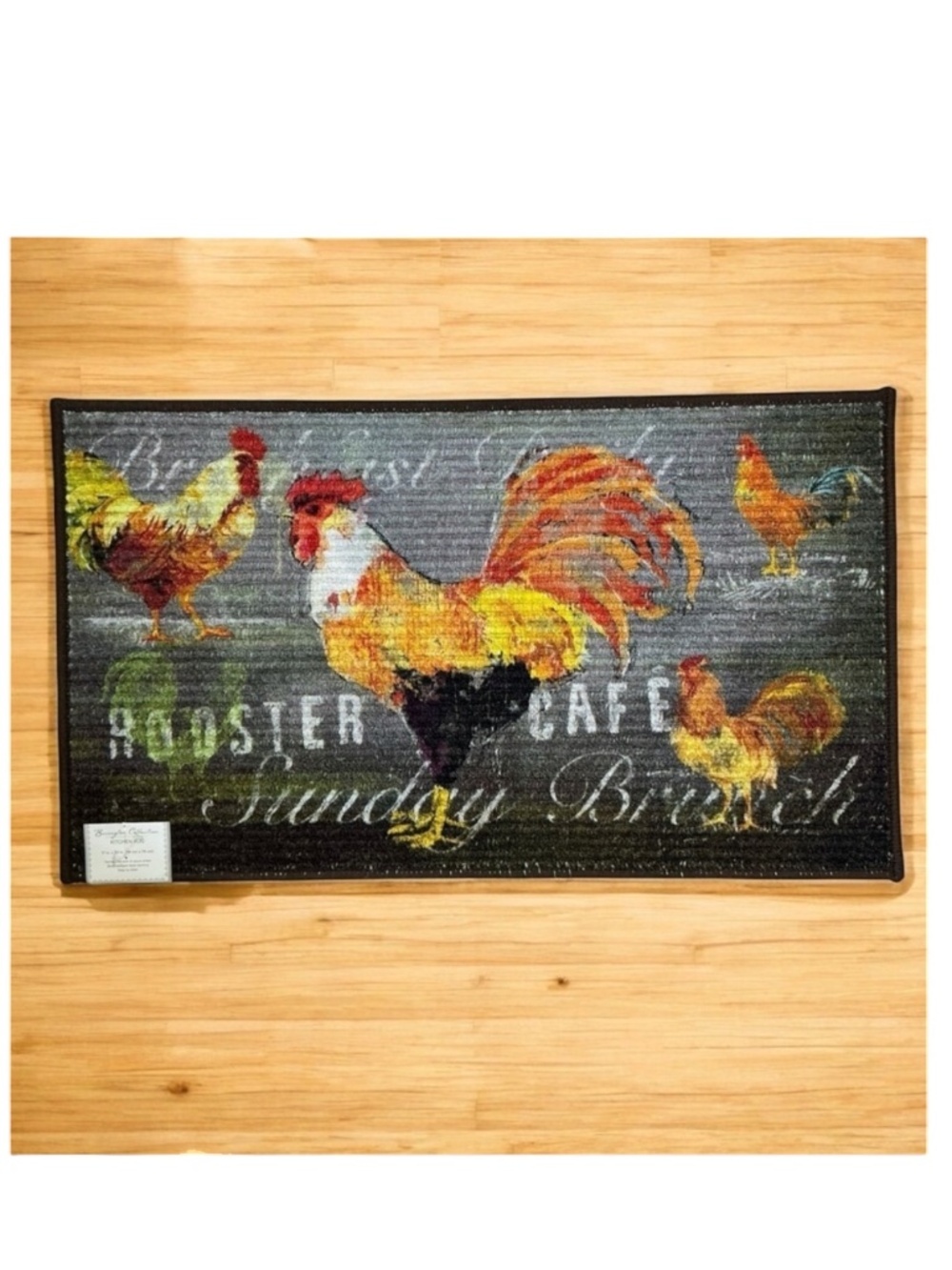 Apache Mills Rooster Café Accent Rug Made in Egypt Rectangle 17 x 30 in